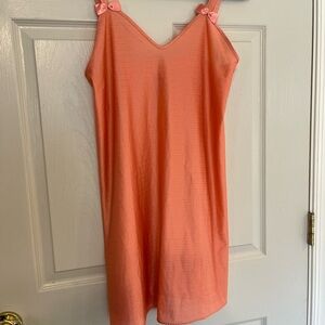 Petra Fashions Coral Nightgown with Bow Straps Medium